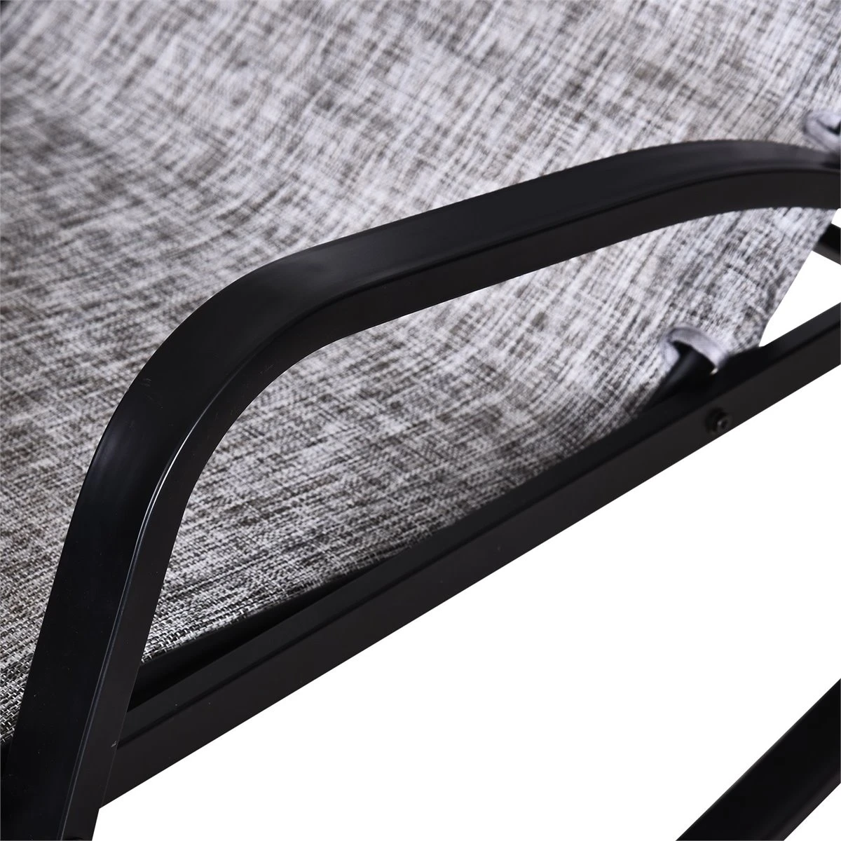 Outsunny Tumbona Mecedora De Exterior Con Respaldo Y Reposapiés Regulables 64x69x108 Cm Gris - Imagen 5