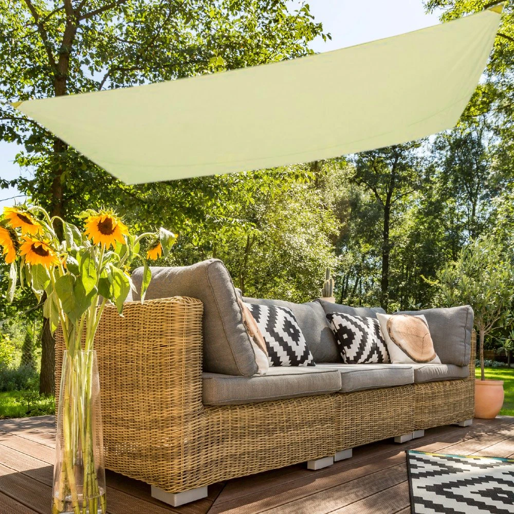 Toldo Vela De Sombreo Rectangular Aktive Garden Color Crema - Imagen 2