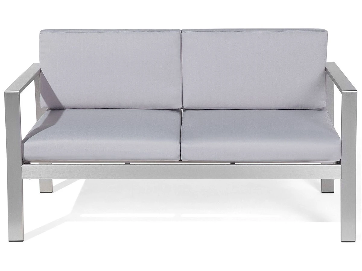 Banco De Jardín 2 Plazas De Metal Gris Claro SALERNO - Imagen 2