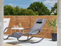 Tumbona De Jardín Mecedora Gris Oscuro CARANO II