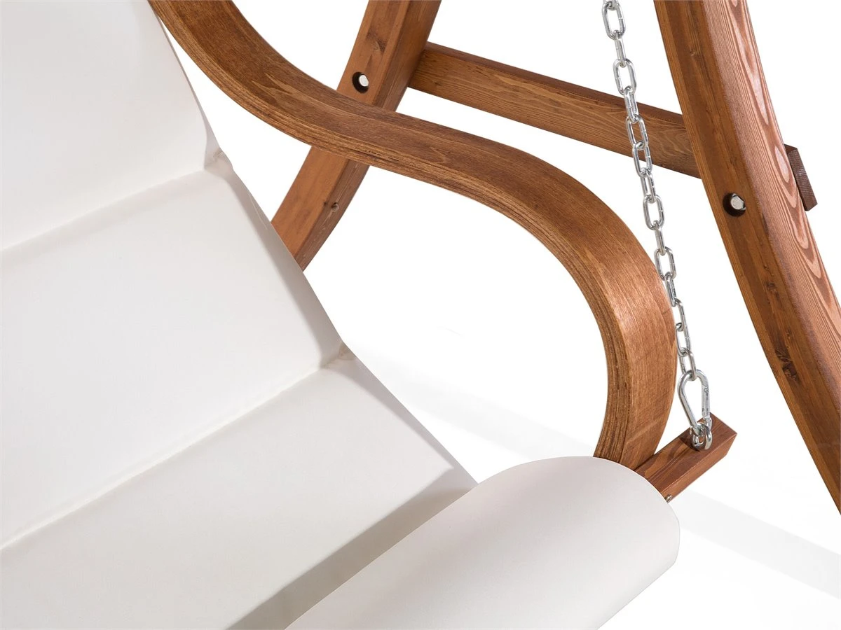 Columpio De Madera De Alerce Oscura/beige Crema APRILIA - Imagen 10