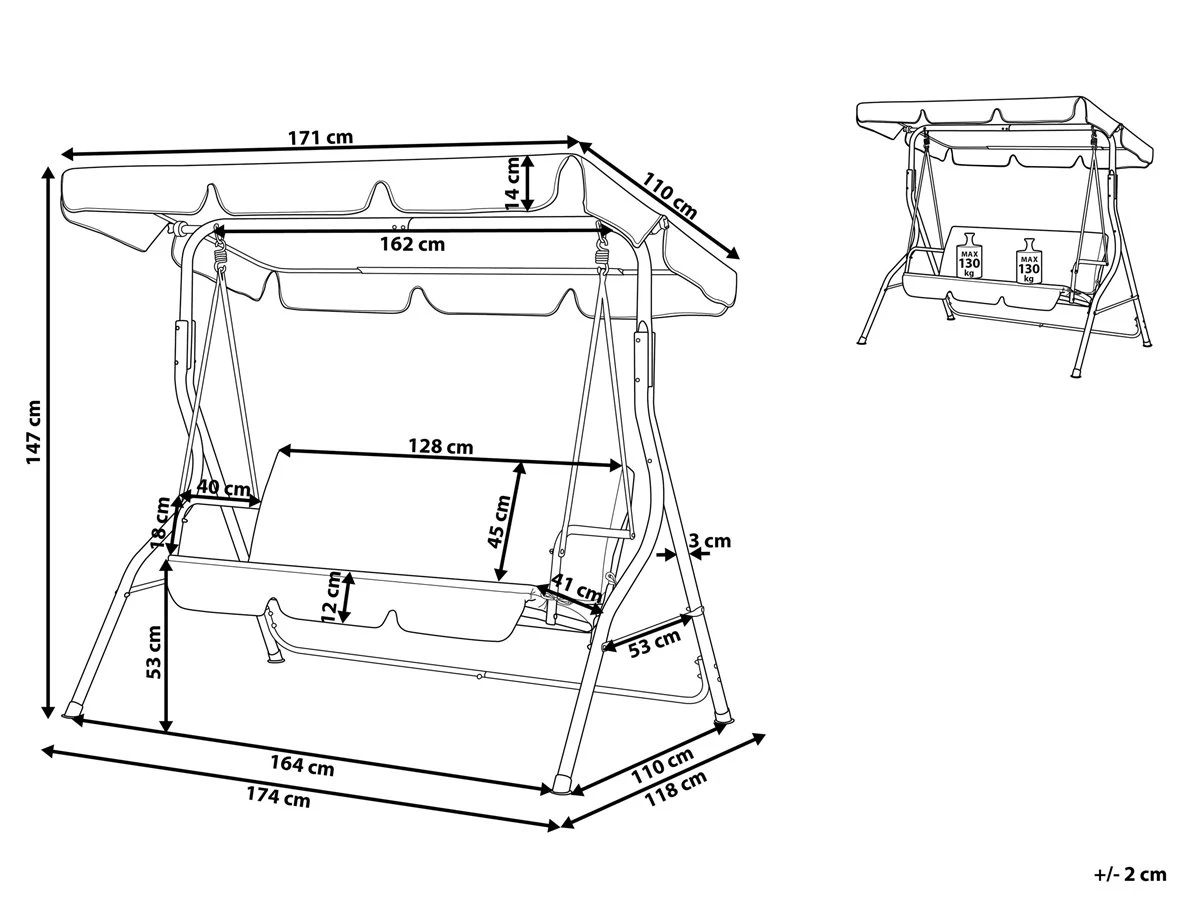 Columpio De Jardín Verde/blanco CHAPLIN - Imagen 3