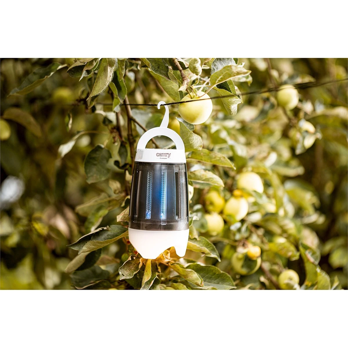 Camry CR 7935 Lámpara Anti-mosquitos, Lámpara Camping LED 2 En 1, Recargable USB Radio Acción 40 M², Camping, 2 , Blanco/Negro - Imagen 2