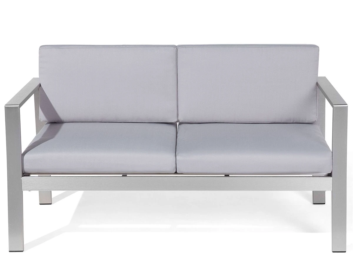 Banco De Jardín 2 Plazas De Metal Gris Claro SALERNO - Imagen 5