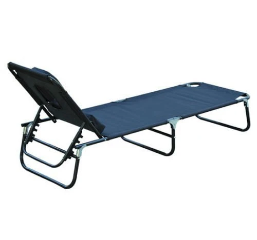 Outsunny Tumbona Plegable Con Respaldo Ajustable En 4 Posiciones Tumbona De Jardín Con Almohada Marco De Acero Y Tela Oxford Para Camping Playa Terraza 190x56x28 Cm Negro - Imagen 6