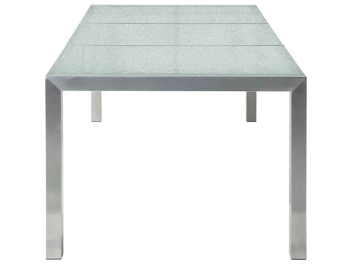 Conjunto De Jardín Mesa En Vidrio 180 Cm Con 6 Sillas Negras GROSSETO - Imagen 11