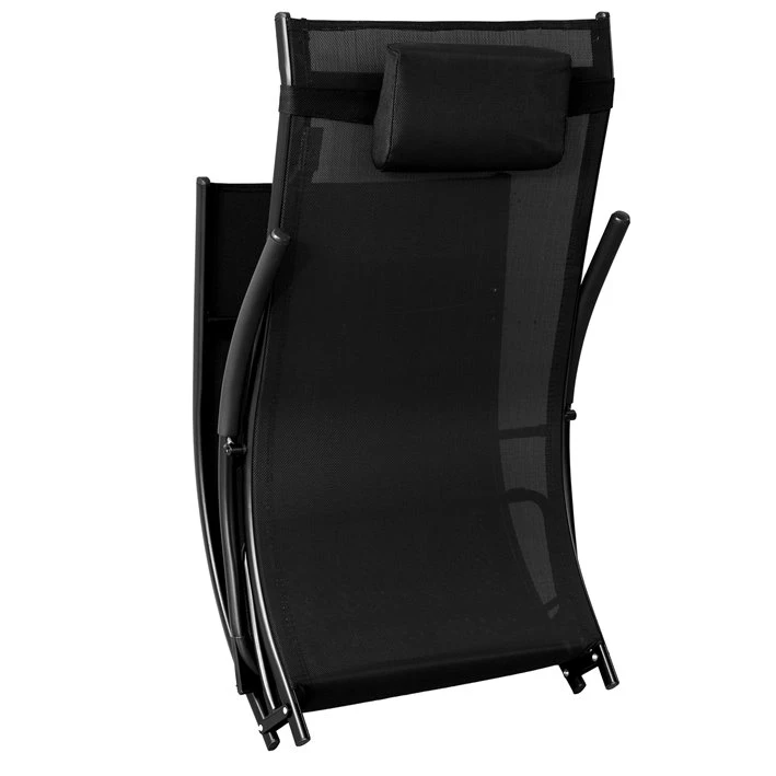 Tumbona Plegable Con Almohada,Malla Transpirable Teslin,Negro OGS45-SCH SoBuy - Imagen 5