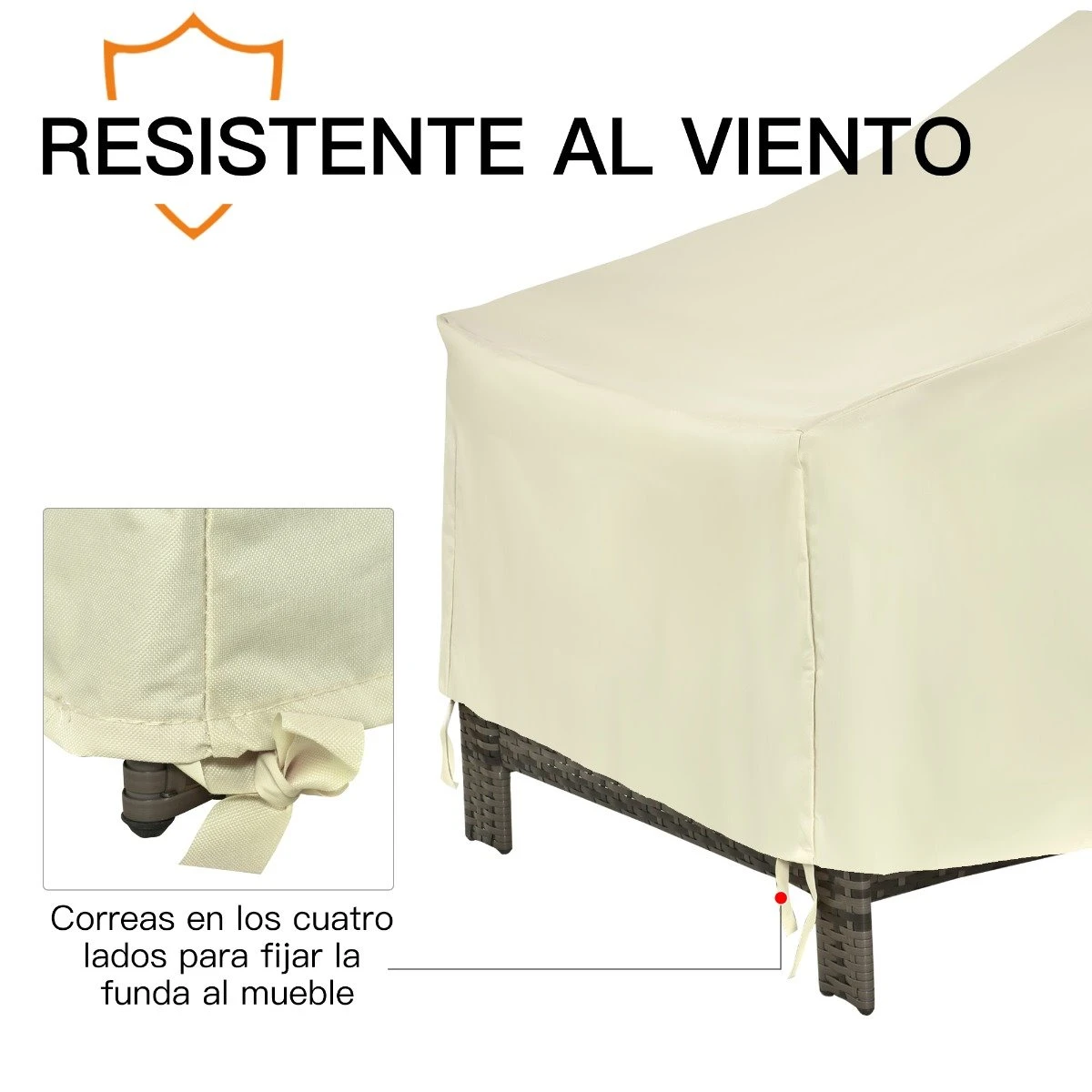 Outsunny Funda Protectora Para Sillas Cubierta De Muebles Sillón Impermeable Exterior Jardín Protección Contra Lluvia Y Sol 68x87x77cm 600D Tela Oxford - Imagen 6