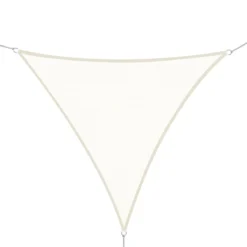 Outsunny Toldo Vela Color Crema Sombrilla Parasol Triangulo Tela De Poliéster Jardin Playa Camping Sombra (varios Colores Y Medidas), Medida 3x3x3 Metros, Color Crema