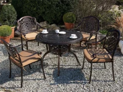 Mesa De Jardín De Metal Marrón Oscuro ⌀ 102 Cm SALENTO
