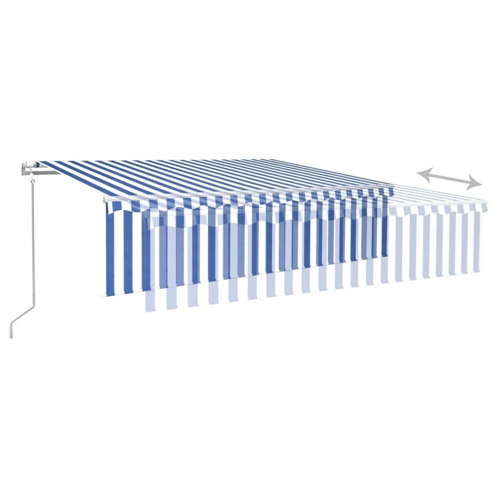 Toldo Automático Retráctil Con Persiana 6x3 M Azul Y Blanco VidaXL - Imagen 4