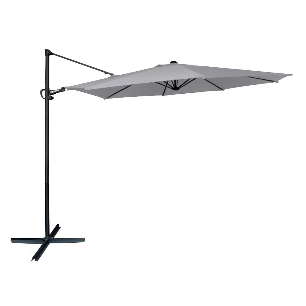 Parasol Excéntrico Ø300 Cm Mástil Aluminio Color Gris Aktive Garden