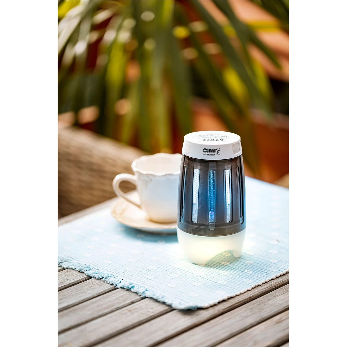 Camry CR 7935 Lámpara Anti-mosquitos, Lámpara Camping LED 2 En 1, Recargable USB Radio Acción 40 M², Camping, 2 , Blanco/Negro - Imagen 3