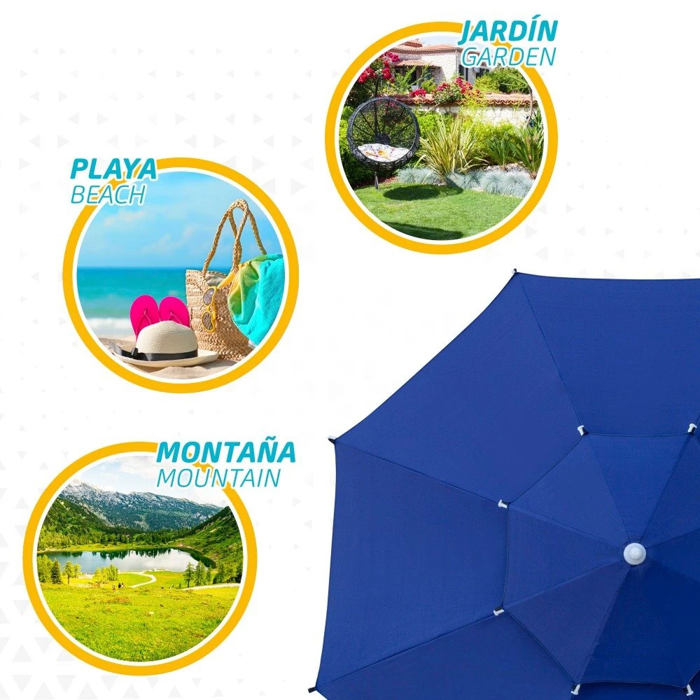 Sombrilla Octogonal 280 Cm Doble Techo Y Protección UV35 + Aktive Beach - Imagen 6