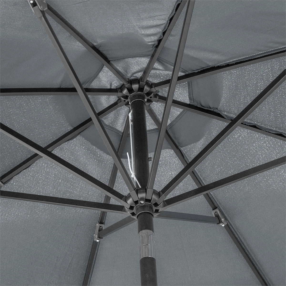 Outsunny Sombrilla De Jardín Ø300x240 Cm Parasol De Terraza Con Manivela Techo Inclinable Y 8 Varillas De Metal Para Patio Balcón Exterior Gris - Imagen 9