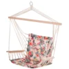 Outsunny Silla Colgante Estampado Floral Hamaca Con Cojín Reposacabezas Para Interior Exterior 100x106 Cm Carga Máx. 100 Kg