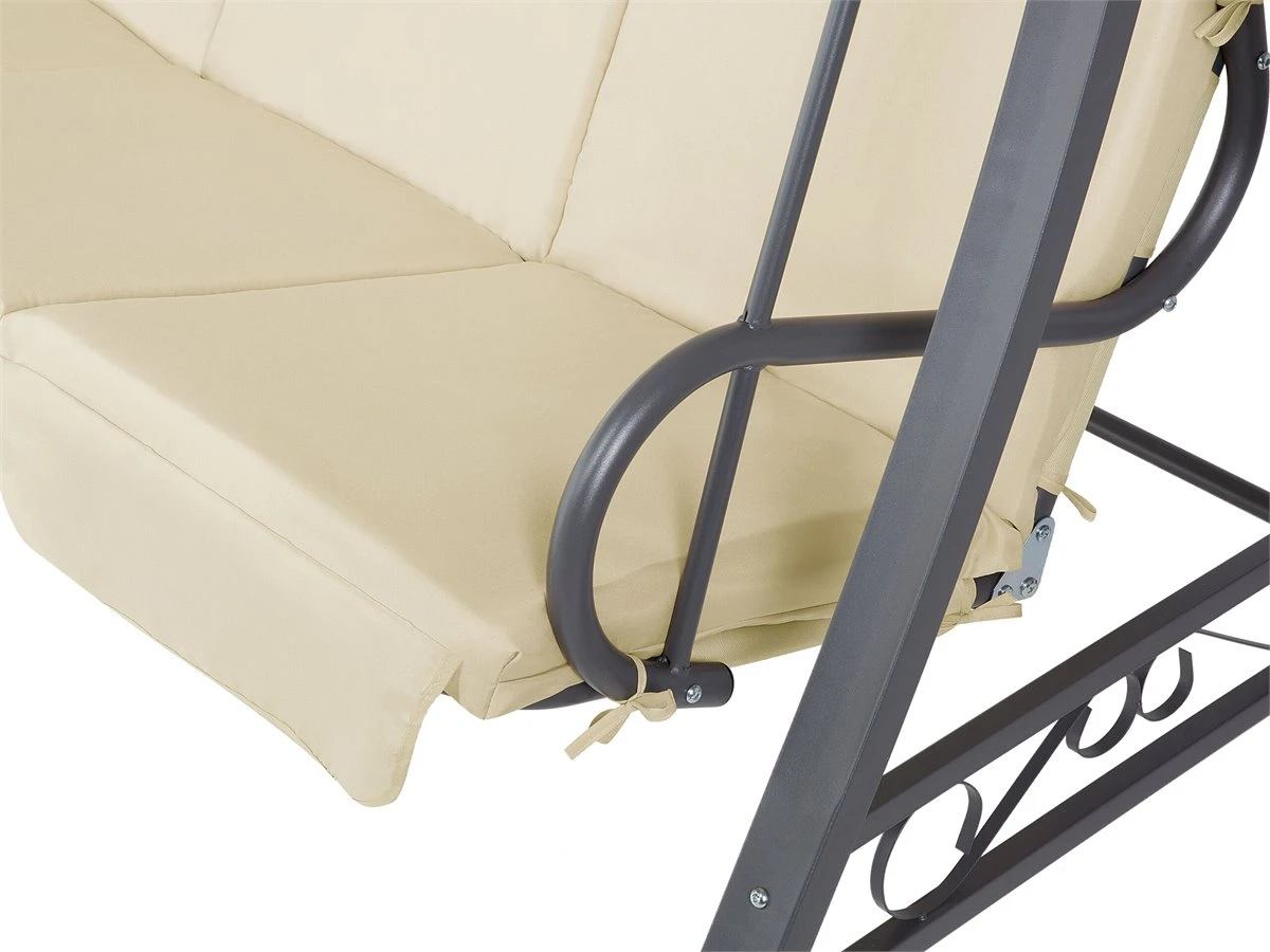 Columpio De Jardín De 3 Plazas En Beige GARBO - Imagen 10