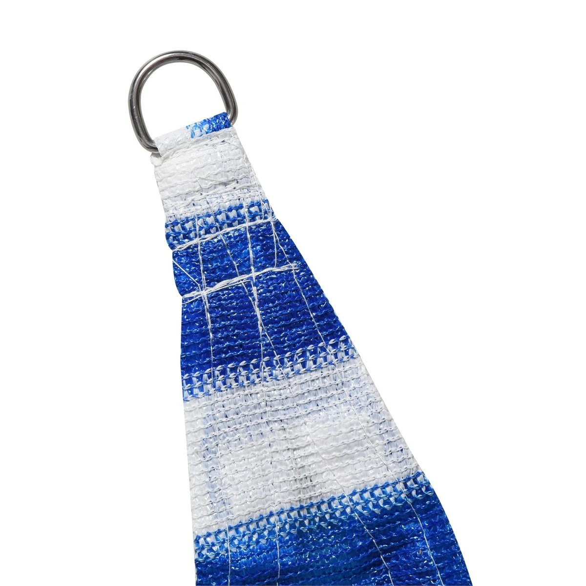 Outsunny Toldo Vela De Sombra Triangular 5x5x5 M HDPE Transpirable De Protección UV Con Anillos Y Cuerdas Para Patio Jardín Piscina Terraza Cochera Azul Y Blanco - Imagen 4