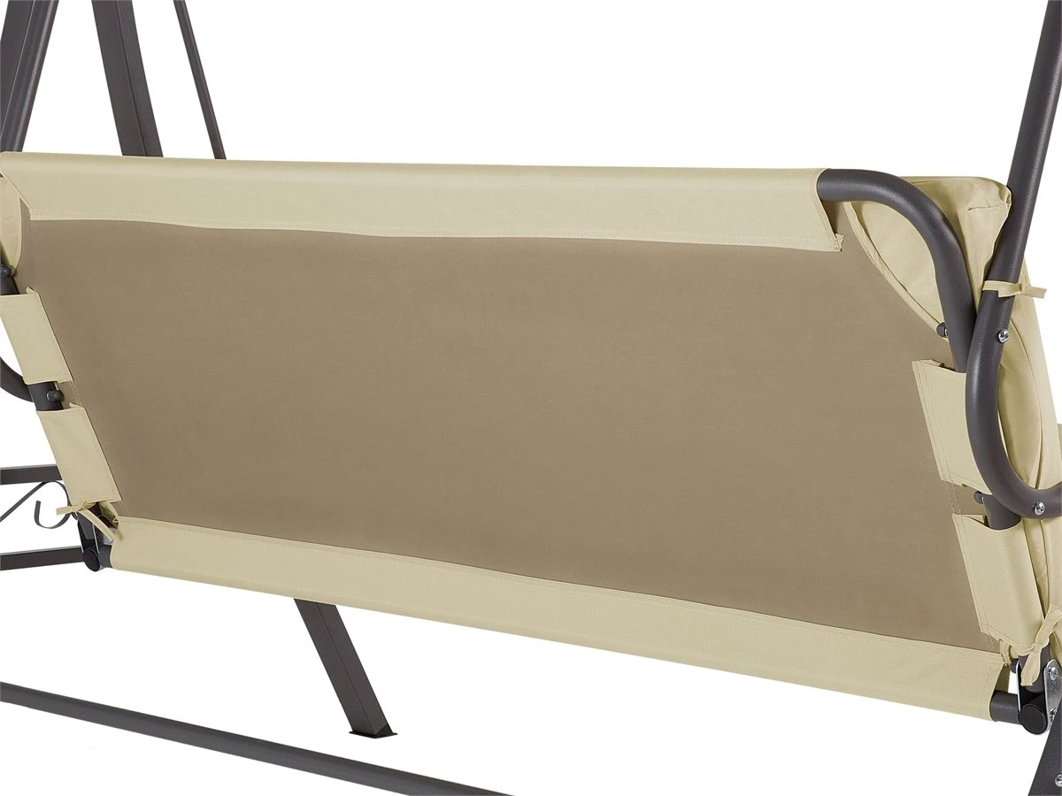 Columpio De Jardín De 3 Plazas En Beige GARBO - Imagen 12