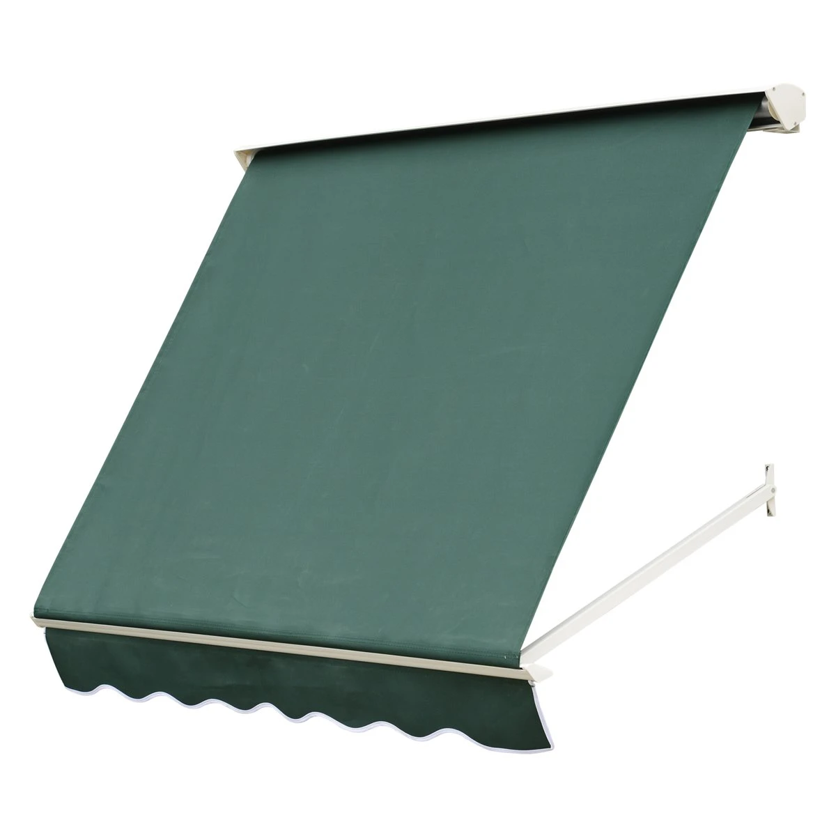 Outsunny Toldo De Ventana Toldo Manual De Aluminio Retráctil Para Exterior Toldo De Balcón Ángulo Ajustable Impermeable Tela De Poliéster 180x70cm Verde - Imagen 12