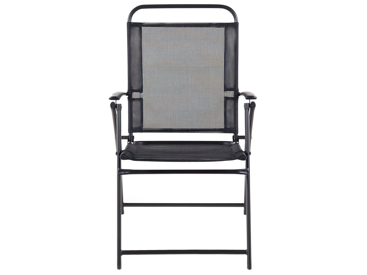 Conjunto De 4 Sillas De Jardín De Metal Negro LIVO - Imagen 9