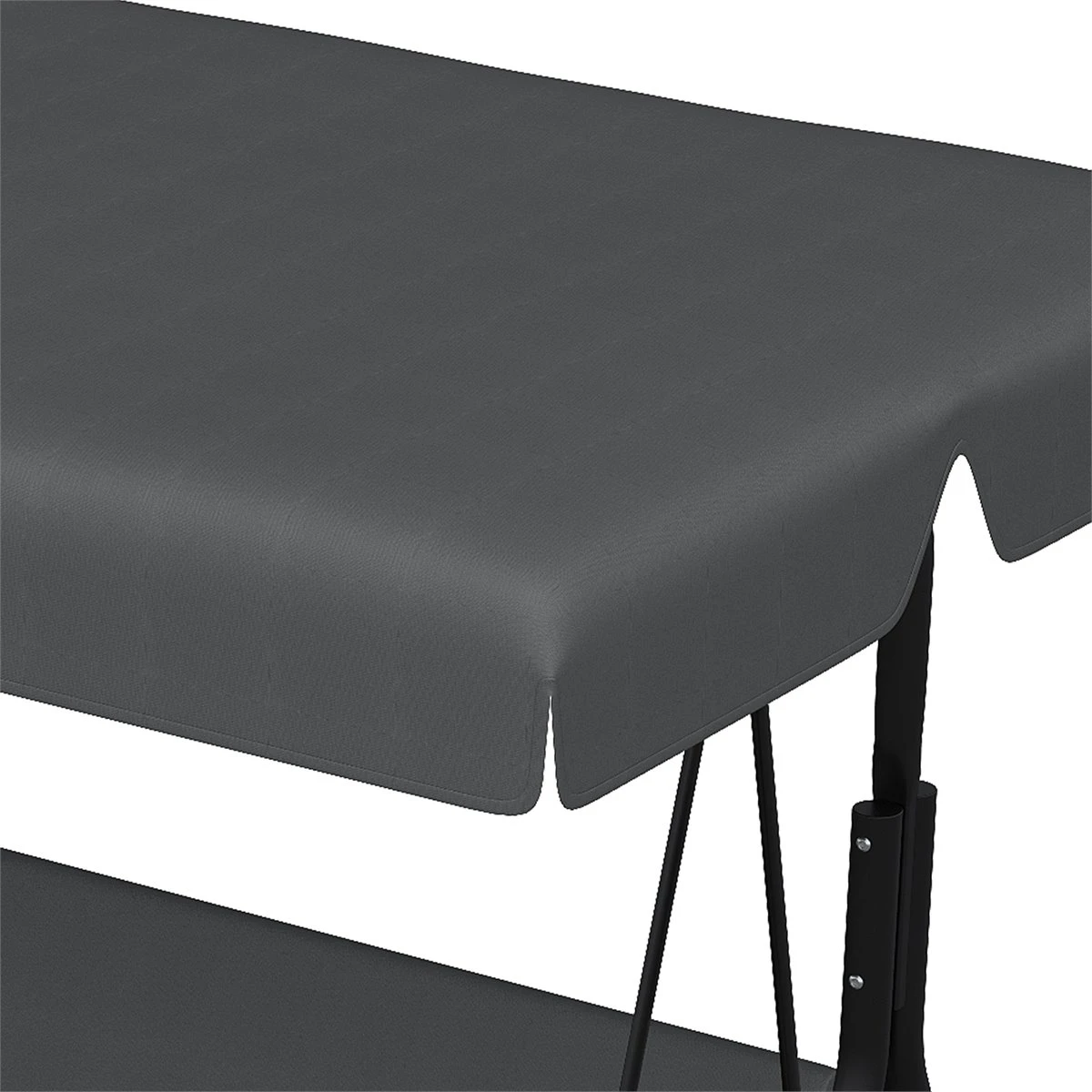 Outsunny Toldo De Repuesto Para Columpio De 3 Plazas Techo Universal Para Balancín De Jardín Tela De Poliéster Protección Solar 156x117x15 Cm Gris - Imagen 8