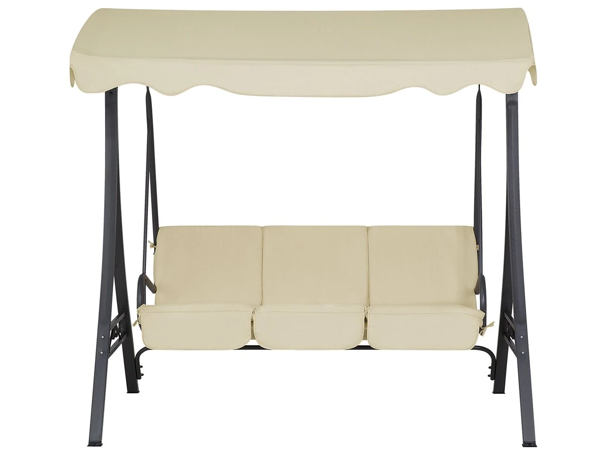 Columpio De Jardín De 3 Plazas En Beige GARBO - Imagen 4