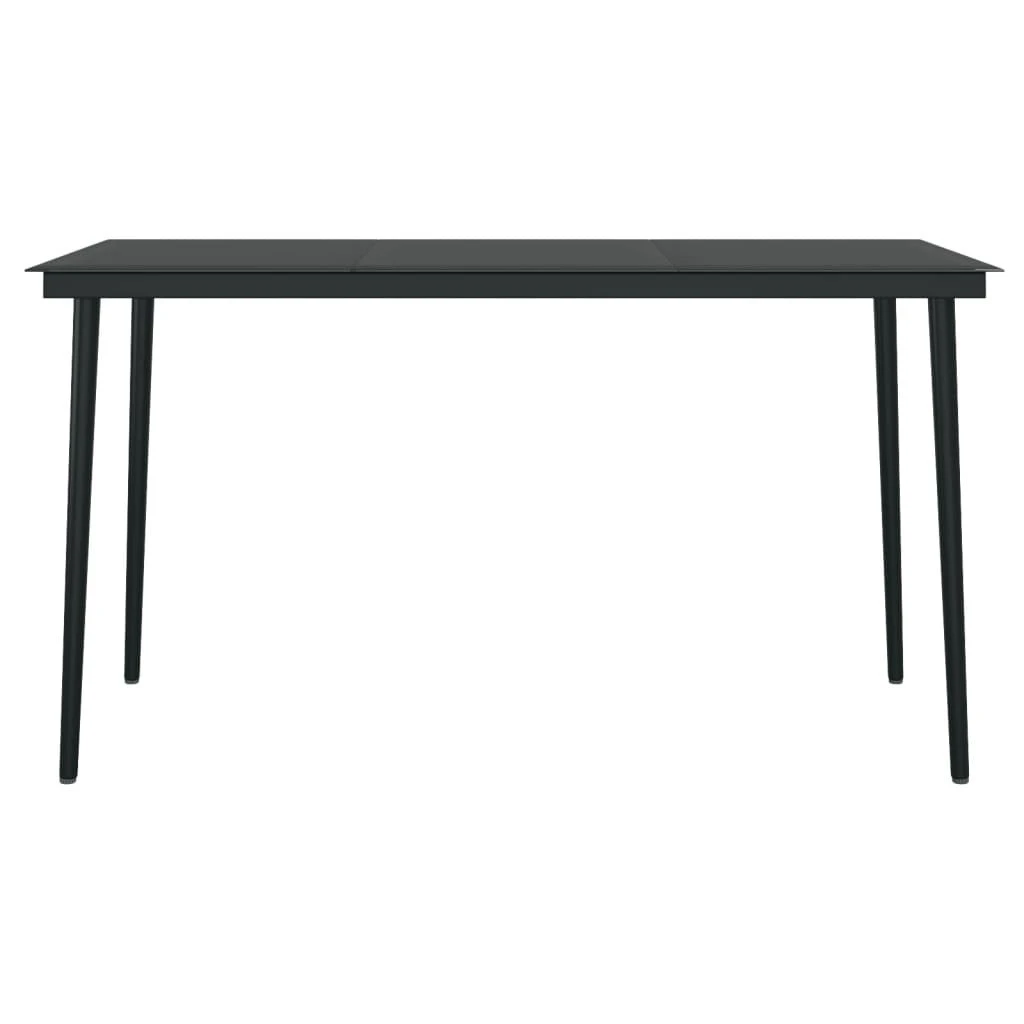 Juego De Comedor Para Jardín 7 Piezas Gris Y Negro VidaXL - Imagen 6
