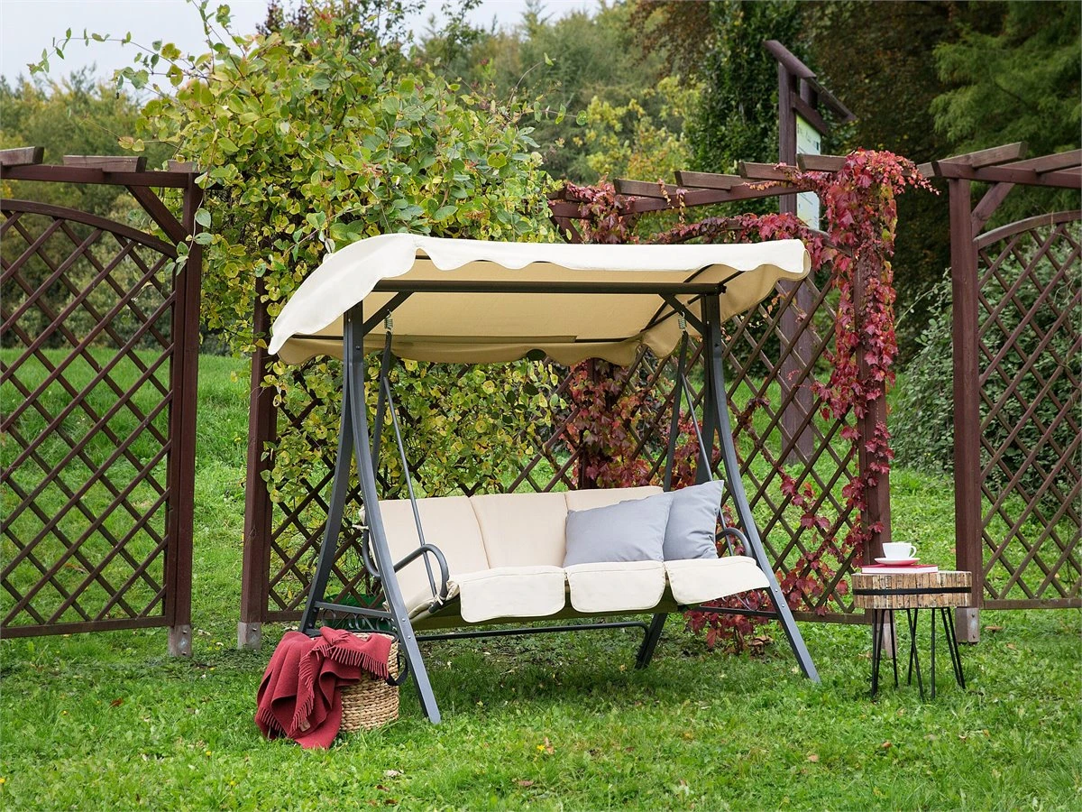 Columpio De Jardín De 3 Plazas En Beige GARBO