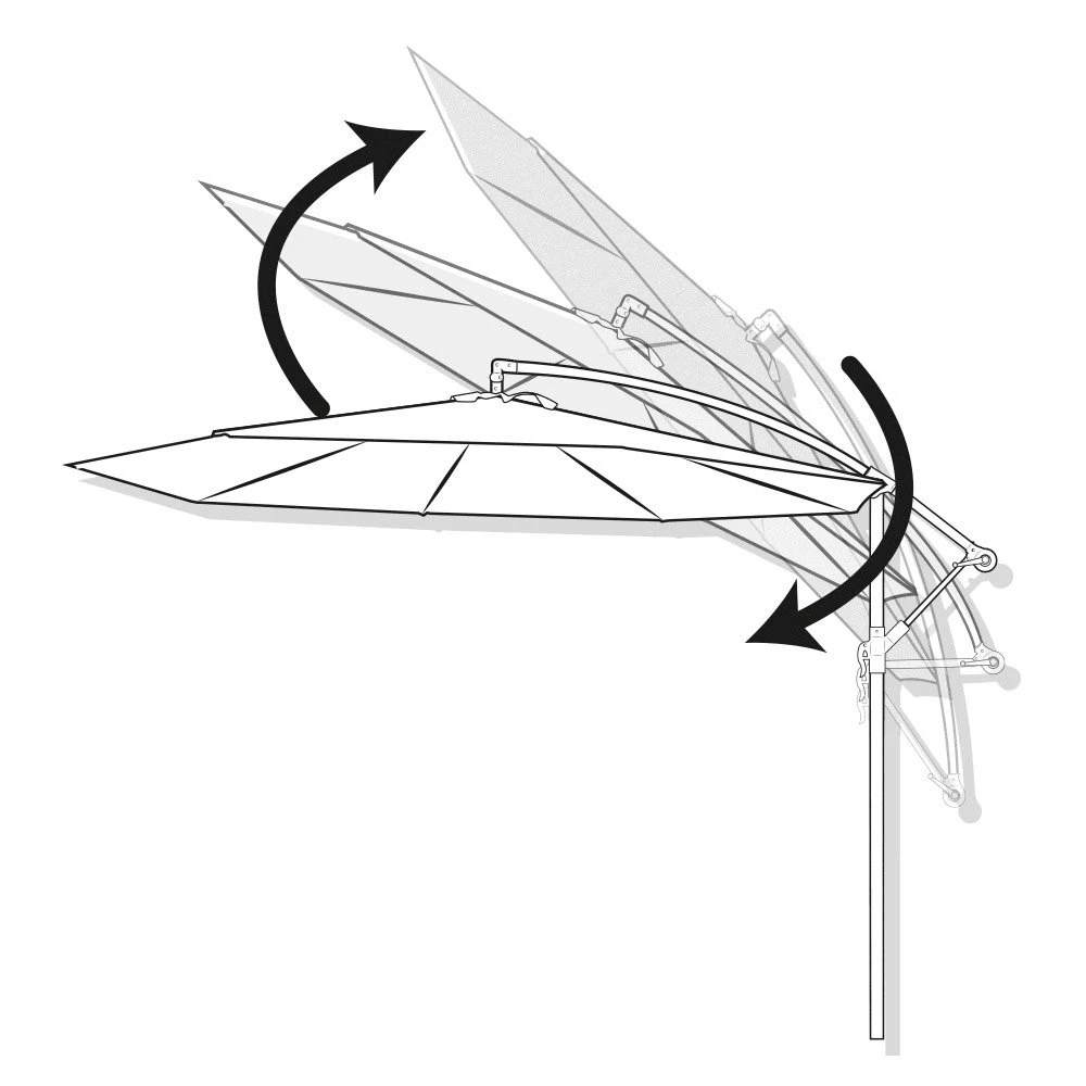 Parasol Excéntrico Roma Aktive Garden Ø300 Cm Crema Mástil Aluminio - Imagen 3