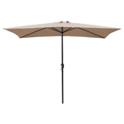 Acomoda Textil – Sombrilla De Jardín Con Forro Anti UV 200 X 300cm. Parasol De Aluminio Con Manivela, Toldo Rectangular Para Terrazas Y Patios. (Beige)