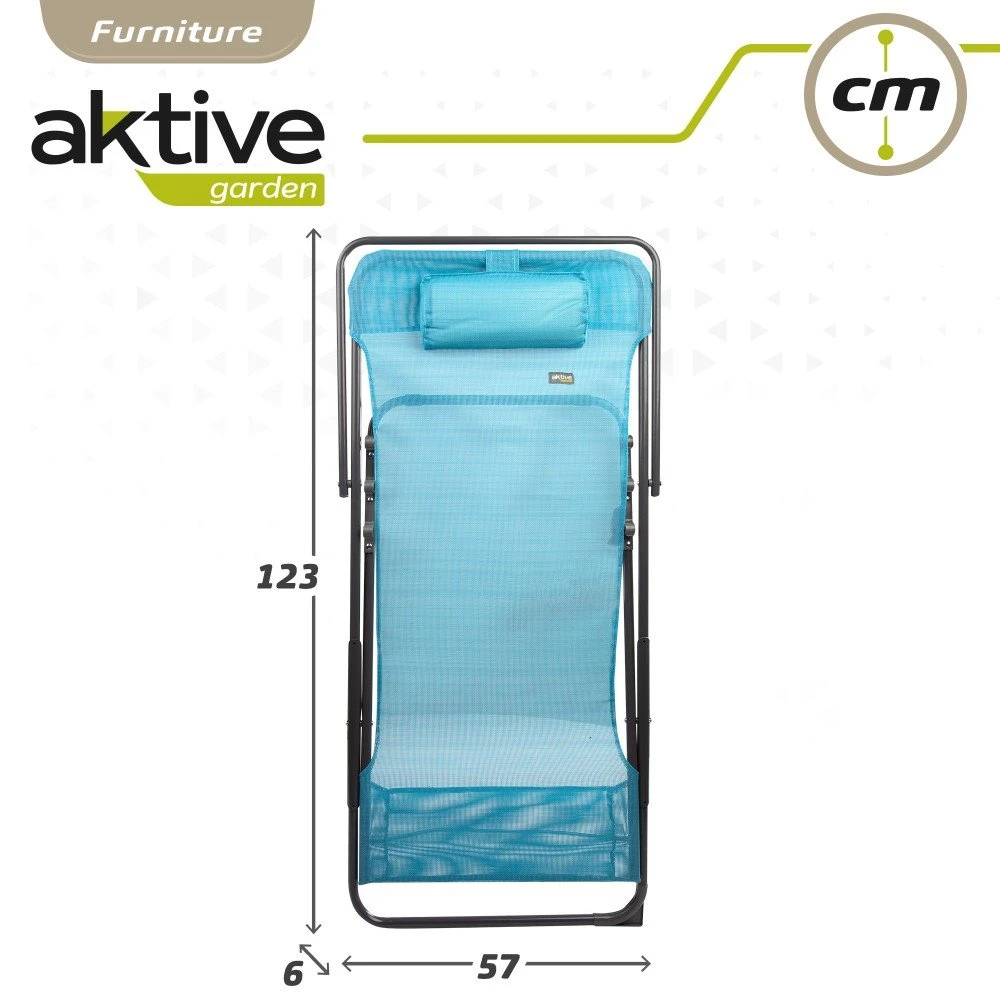 Hamaca Plegable Jardín Multiposición Azul C/cojín Aktive - Imagen 7
