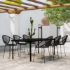 Juego De Comedor Para Jardín 7 Piezas Negro VidaXL