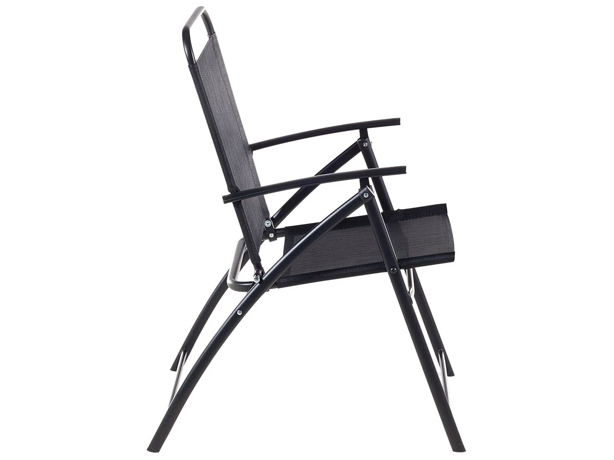 Conjunto De 4 Sillas De Jardín De Metal Negro LIVO - Imagen 11