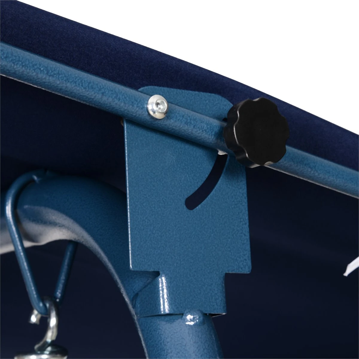 Outsunny Columpio Balancín De Jardín Exterior 3 Plazas De Metal Con Cojín Y Techo Ajustable Para Balcón Terraza Carga 200 Kg 170x110x153 Cm Raya Azul - Imagen 9