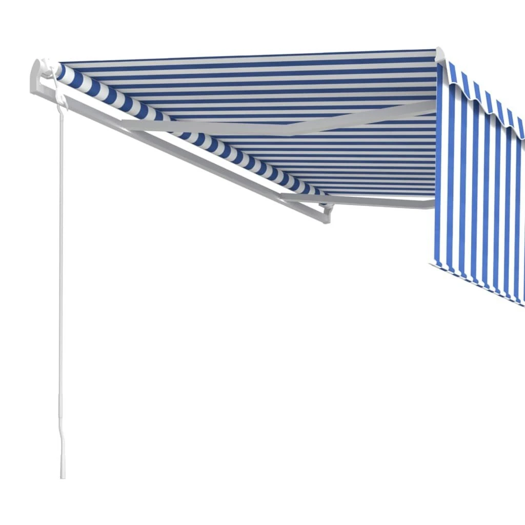 Toldo Retráctil Automático Con Persiana 4,5x3 M Azul Y Blanco VidaXL - Imagen 5