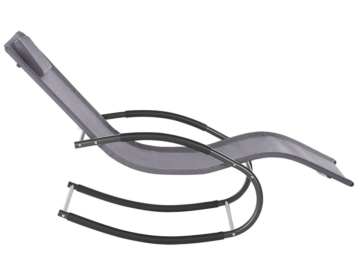 Tumbona De Jardín Mecedora Gris Oscuro CARANO II - Imagen 6