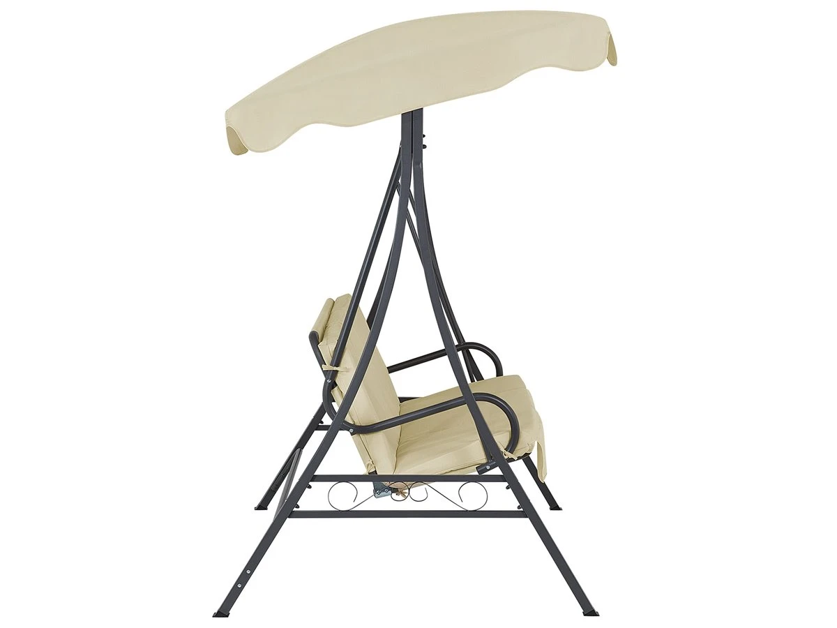 Columpio De Jardín De 3 Plazas En Beige GARBO - Imagen 7