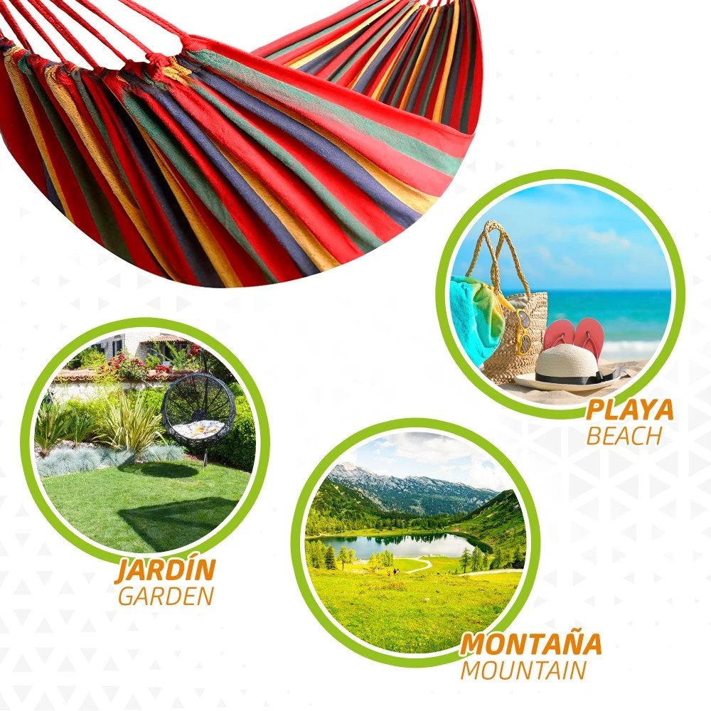 Hamaca De Algodón Portátil Para Jardín Aktive - Imagen 5