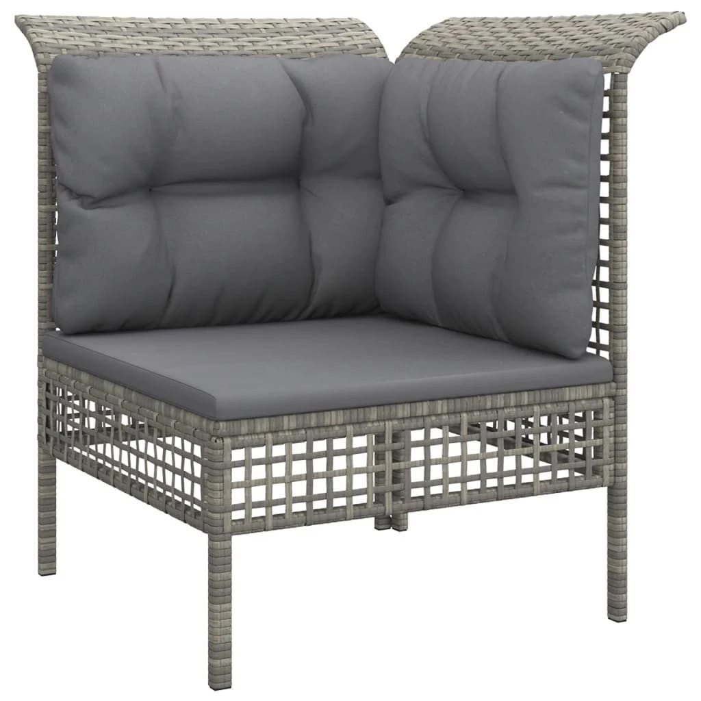 Set De Muebles De Jardín 6 Pzas Y Cojines Ratán Sintético Gris VidaXL - Imagen 4