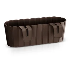 Prosperplast Jardinera Para Balcón BOARDEE HOOK 4,9L., Dimensiones (mm) 383x212x130, Color Marrón