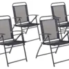 Conjunto De 4 Sillas De Jardín De Metal Negro LIVO