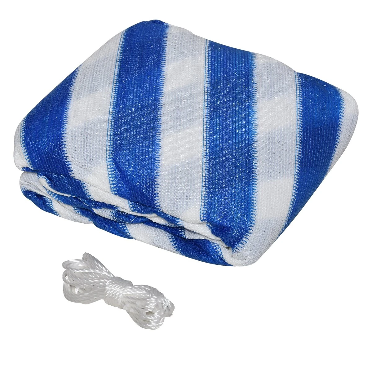 Outsunny Toldo Vela De Sombra Triangular 5x5x5 M HDPE Transpirable De Protección UV Con Anillos Y Cuerdas Para Patio Jardín Piscina Terraza Cochera Azul Y Blanco - Imagen 6