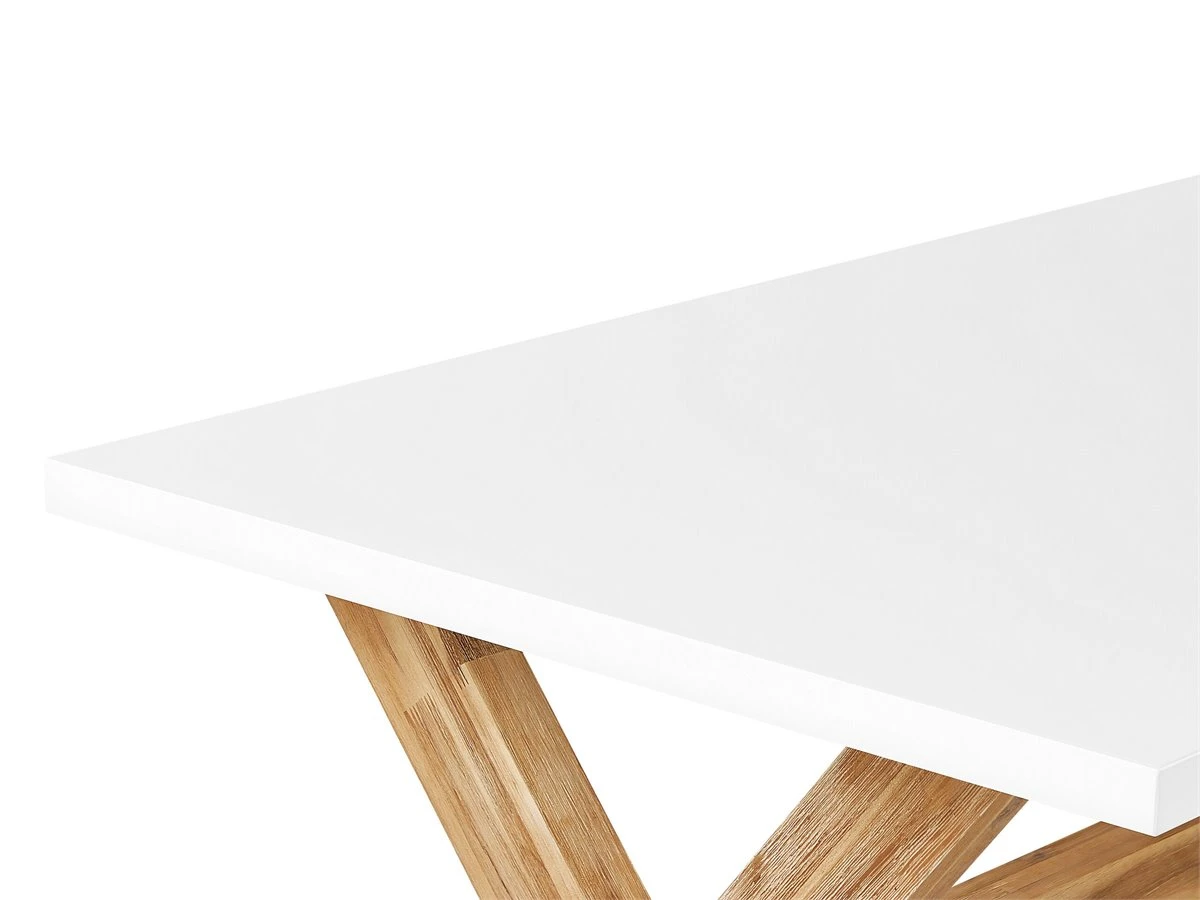 Conjunto De Mesa Con 2 Bancos, Blanco/madera Clara OLBIA - Imagen 8