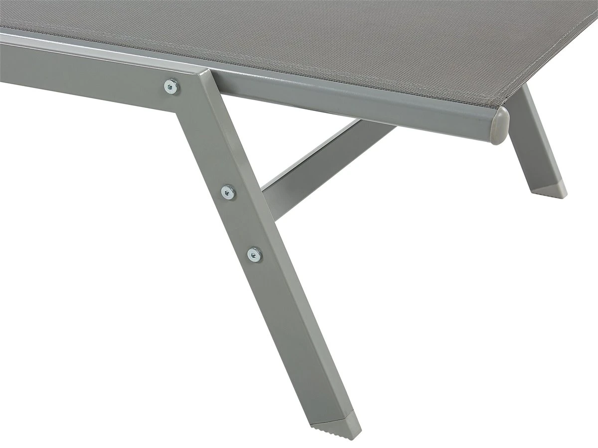 Tumbona De Metal/textil Trenzado Gris VERNAZZA - Imagen 7