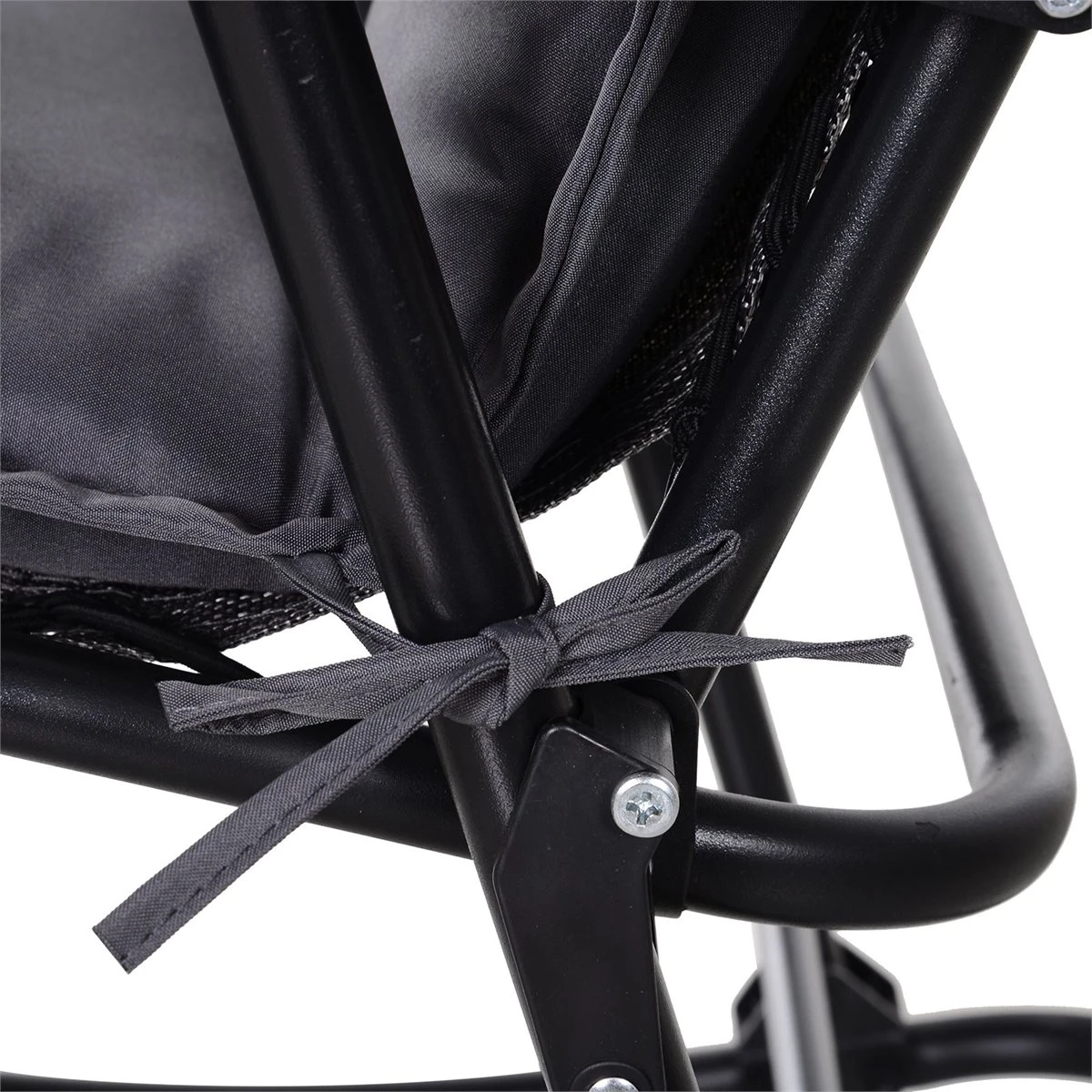 Outsunny Cojín De 2 Piezas Para Tumbona De Exterior Colchoneta Para Sillas De Jardín Acolchado Cómoda Con Cuerda De Fijación Lavable A Mano Poliéster Esponja 120x50x6 Cm Gris - Imagen 12