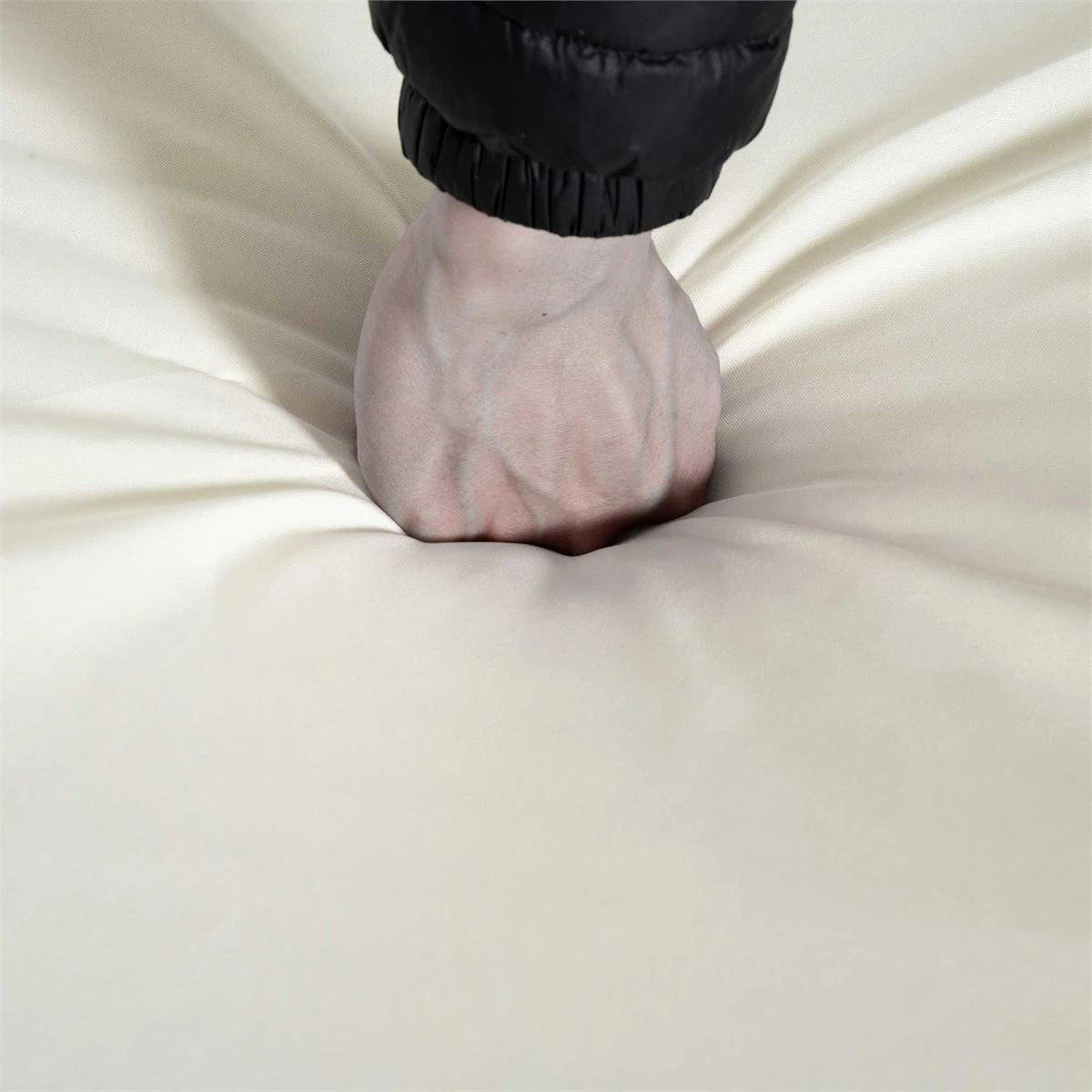 Outsunny Columpio Balancín Jardín De 3 Plazas Convertible En Cama Con Techo Ajustable Cojín Acolchado Y Almohadas Para Balcón Terraza Carga 340 Kg Acero 200x125x170 Cm Crema - Imagen 7