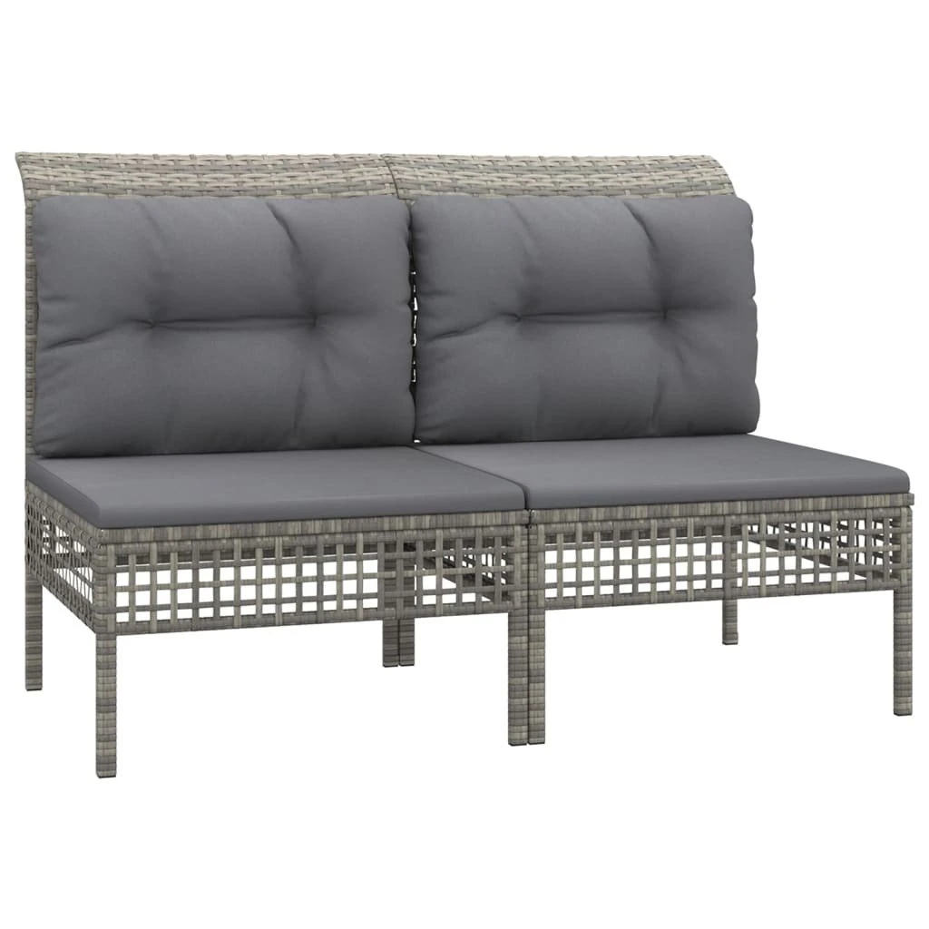 Set De Muebles De Jardín 12 Pzas Cojines Ratán Sintético Gris VidaXL - Imagen 6