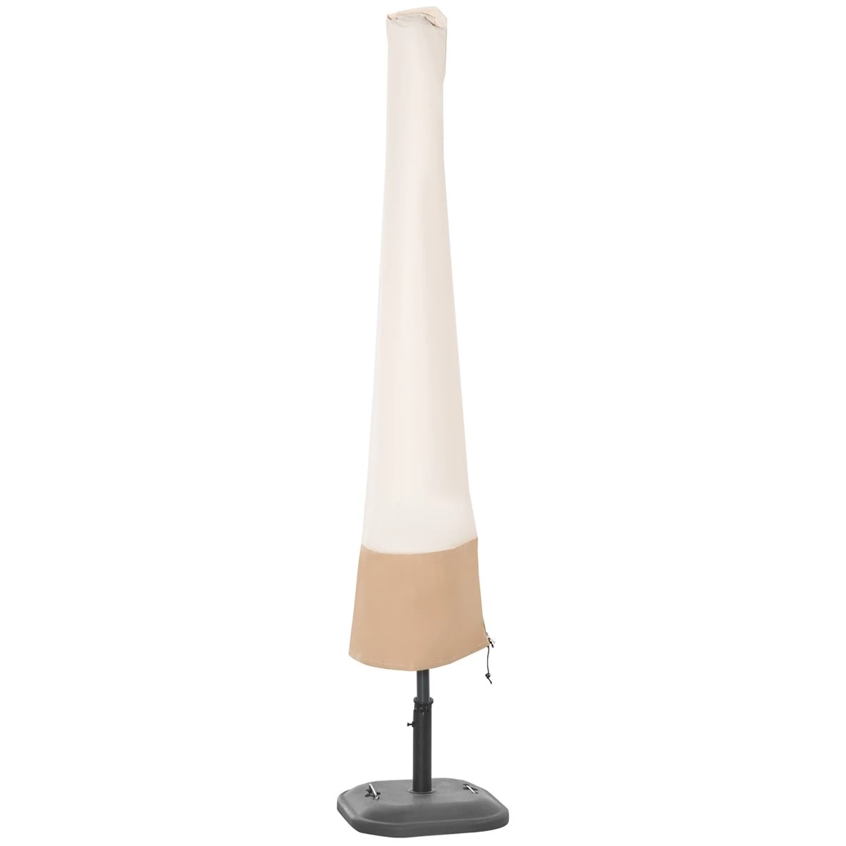 Outsunny Funda Para Sombrilla De Jardín Impermeable De Tela Oxford 600D Ø60x190 Cm Funda Protectora De Parasol Con Banda Elástica Y Cremallera Para Patio Terraza Exterior Beige