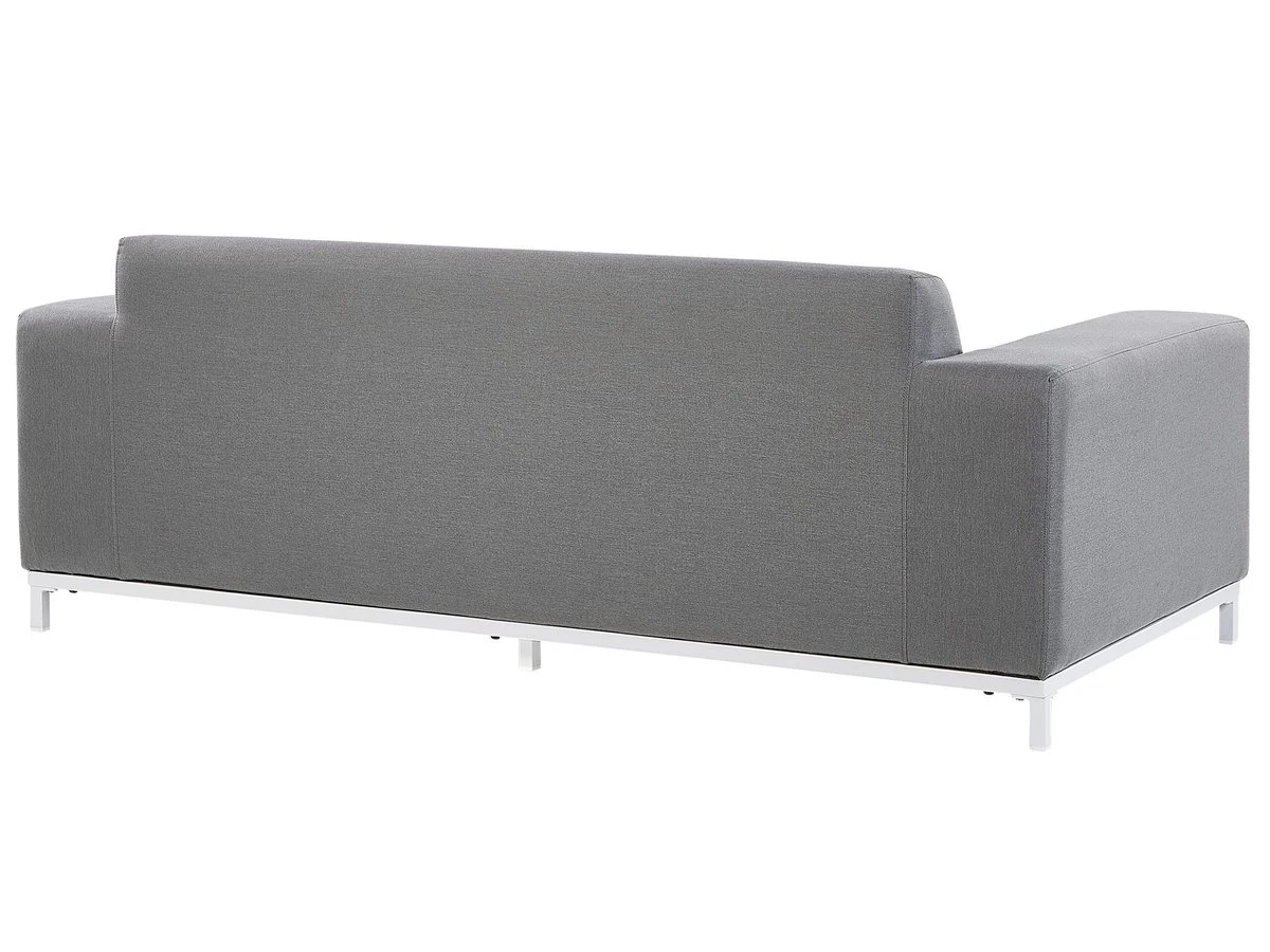 Sofá 3 Plazas De Poliéster Gris/blanco ROVIGO - Imagen 6